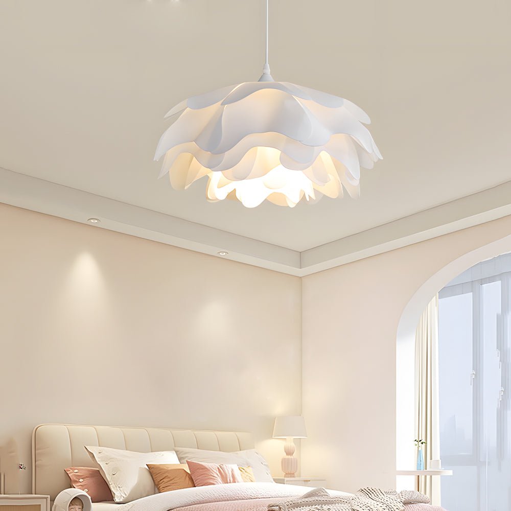 Modern White Acrylic Flower Pendant Light with Dimming for Living Rooms