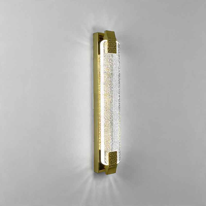 Sleek Silver Linear LED Crystal Wall Light for Modern Living Room Decor