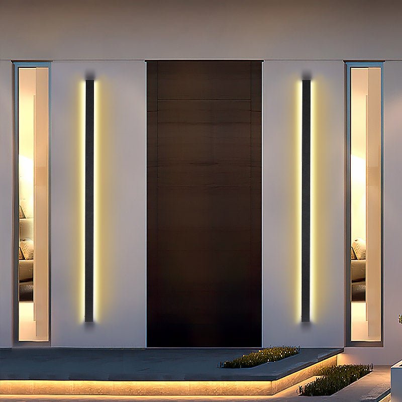 Modern Black LED Linear Wall Sconce for Outdoor Garden Lighting
