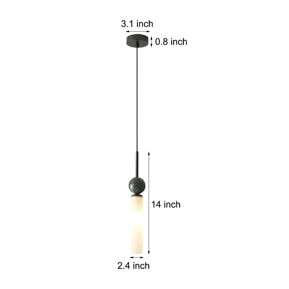 Elegant White Marble Cylinder Pendant Light Fixture for Modern Spaces