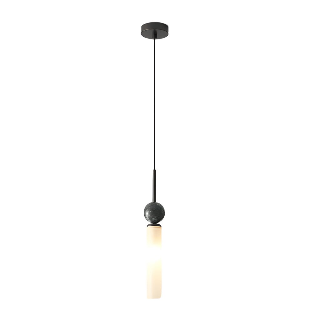 Elegant White Marble Cylinder Pendant Light Fixture for Modern Spaces