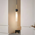 Elegant White Marble Cylinder Pendant Light for Modern Home Décor