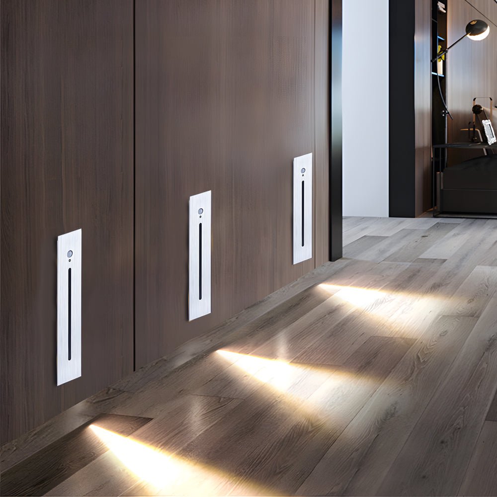 Modern Recessed Vertical Motion Sensor LED Stair Light for Indoor/Outdoor Use