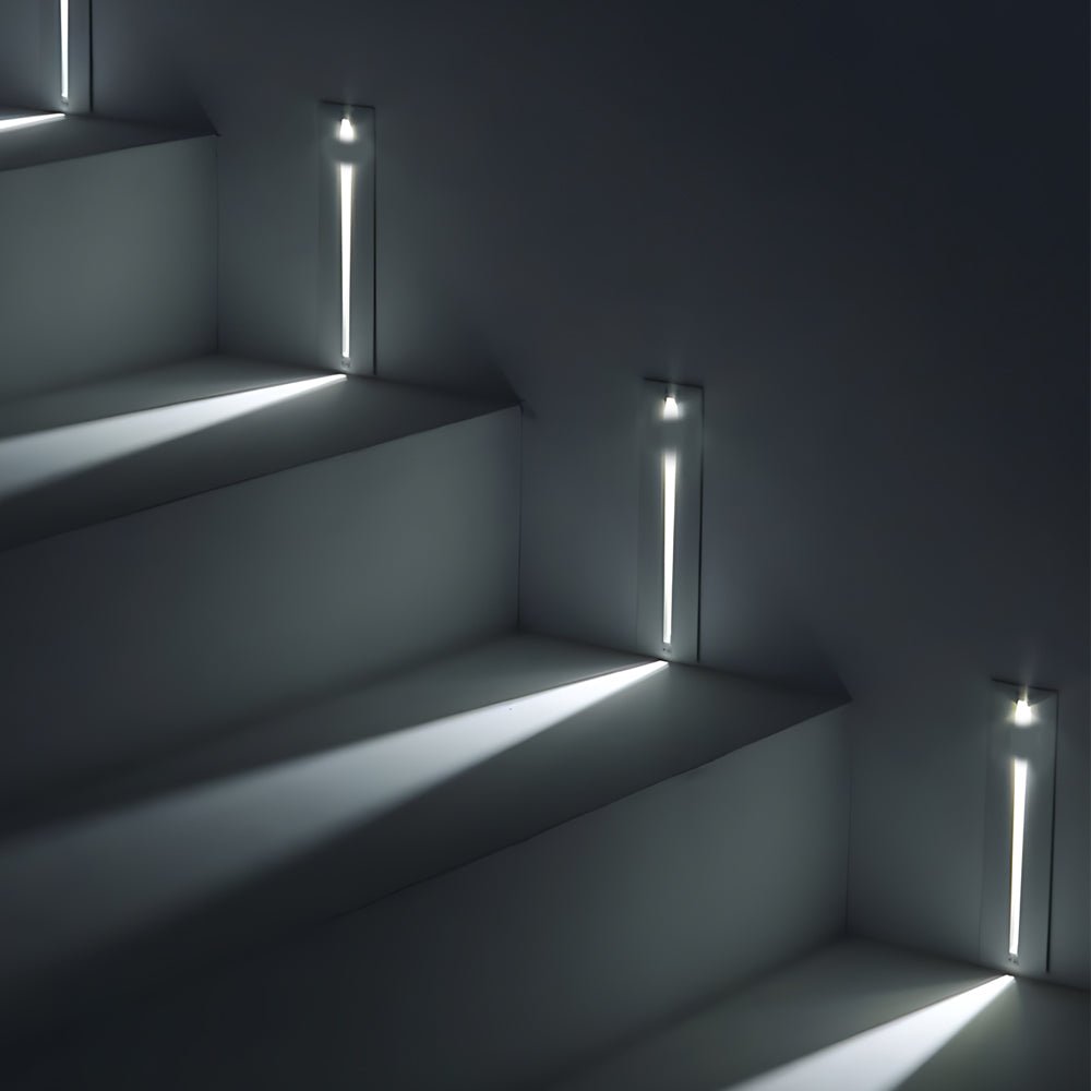 Modern Recessed Vertical Motion Sensor LED Stair Light for Indoor/Outdoor Use
