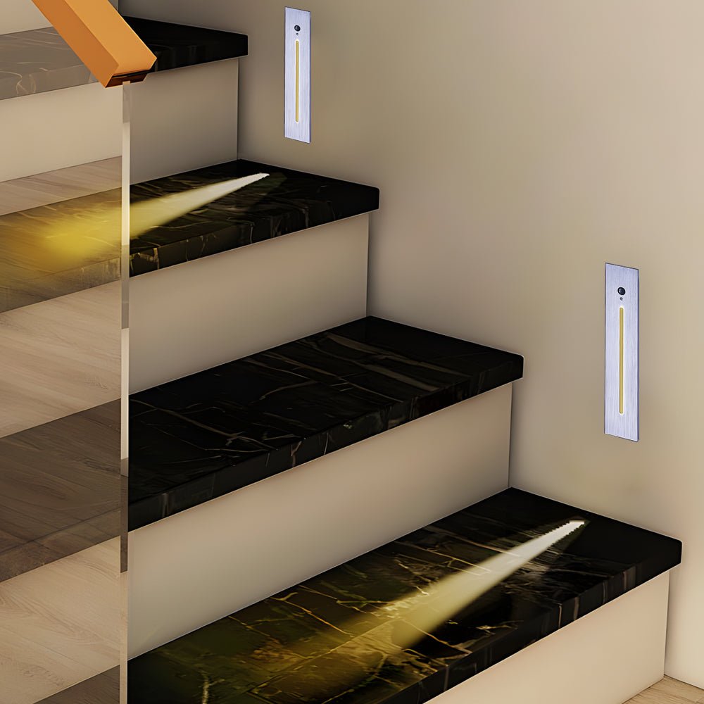 Modern Recessed Vertical Motion Sensor LED Stair Light for Indoor/Outdoor Use