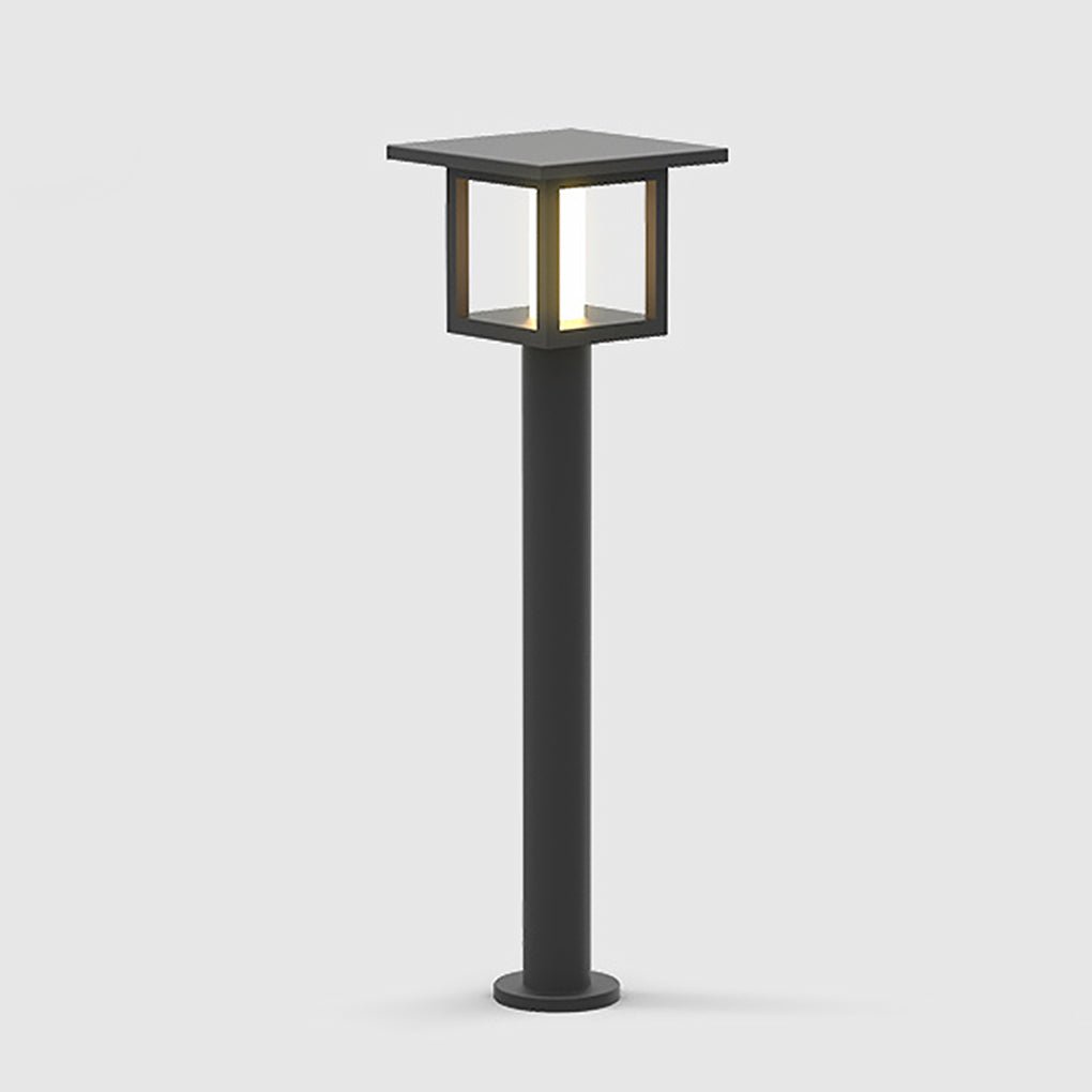 Modern Black LED Post Lights with Rain Shield & Dual Power for Outdoors