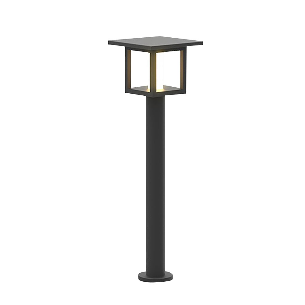 Modern Black LED Post Lights with Rain Shield & Dual Power for Outdoors
