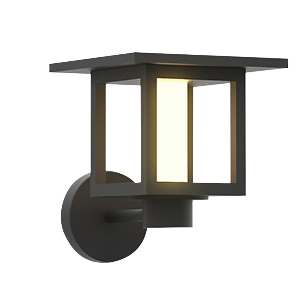 Modern Black LED Outdoor Post Light with Rain Shield & Dual Power