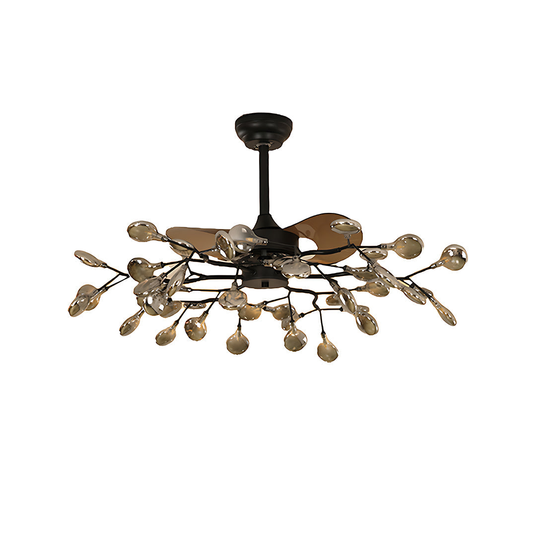 Minimalist Luxury White Ceiling Fan with Light for Living Room Decor