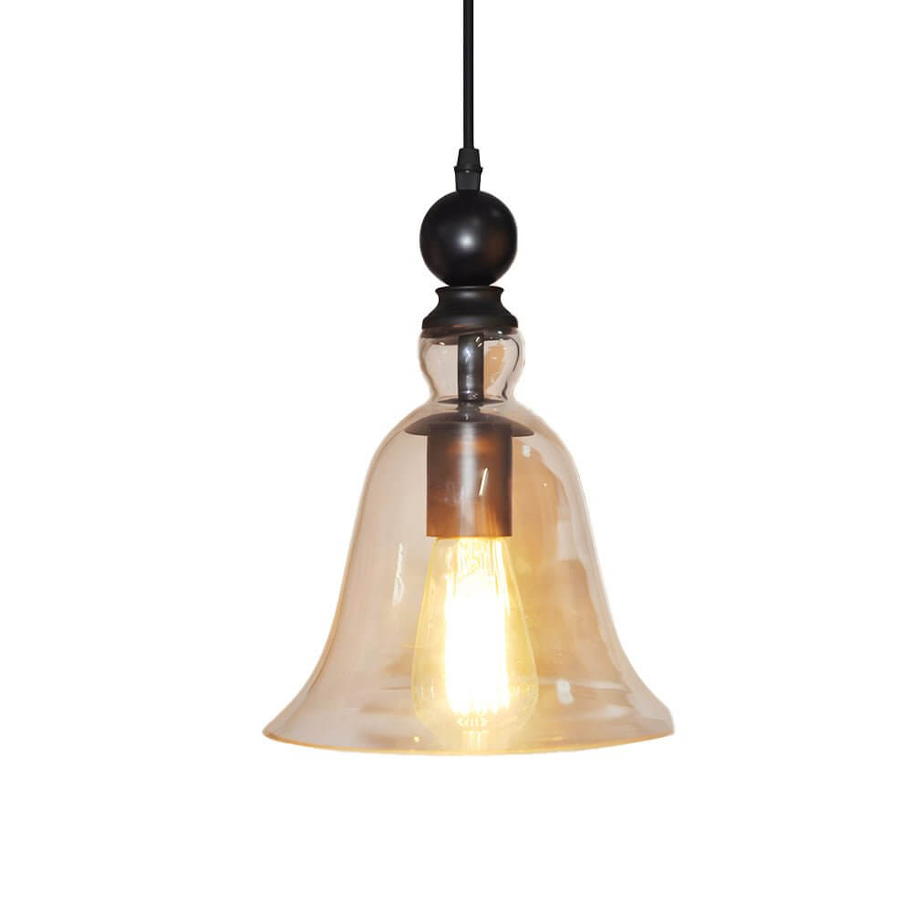 Rustic Bronze Glass Pendant Light Fixture for Kitchen or Dining Room