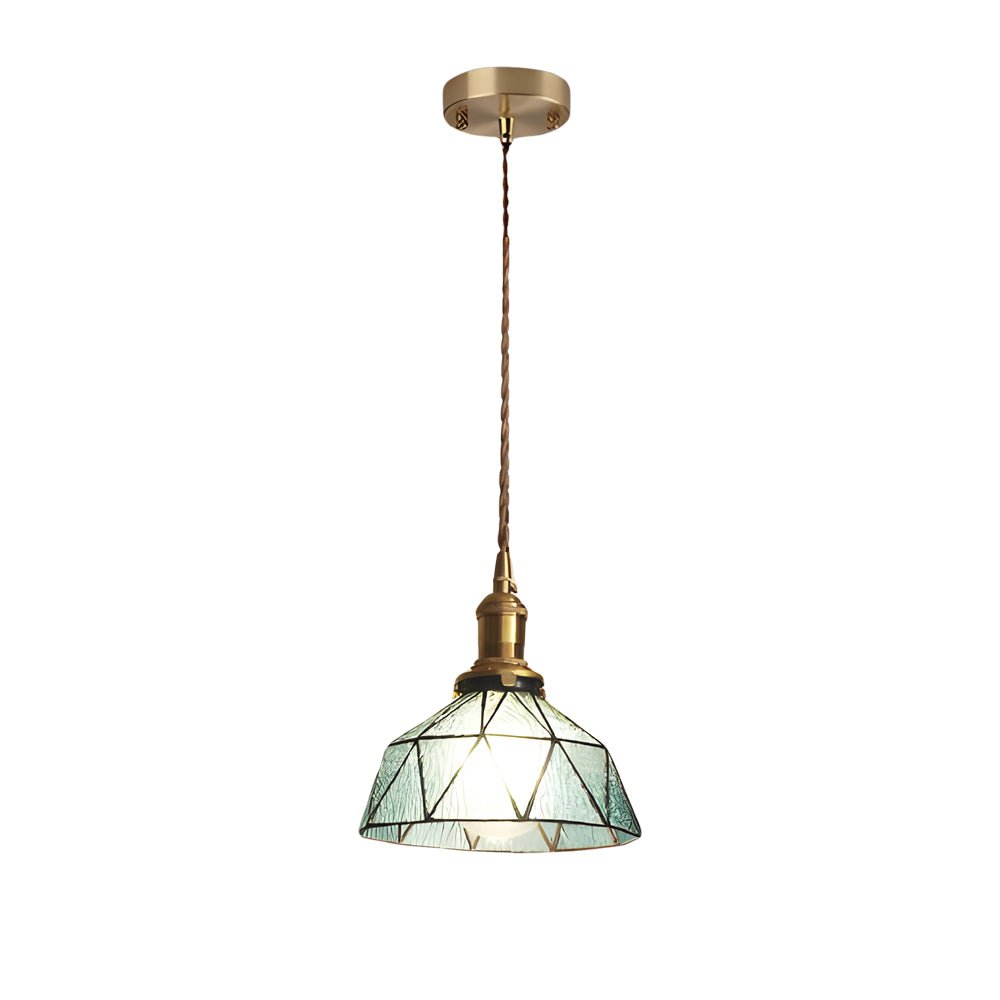 Elegant Vintage Stained Glass Pendant Light Fixture for Dining Room