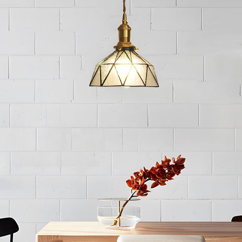 Colorful Vintage Stained Glass Pendant Light Fixture for Entryway Dining