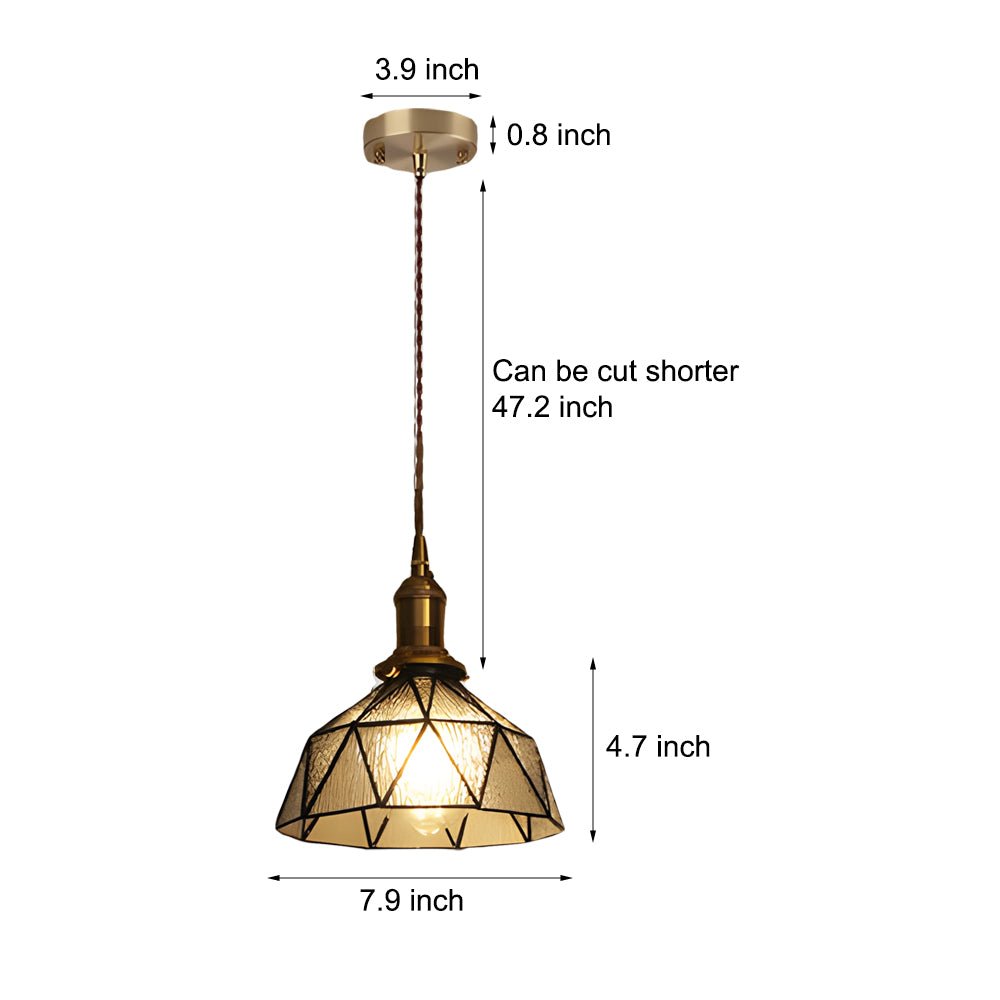 Elegant Vintage Stained Glass Pendant Light Fixture for Dining Room