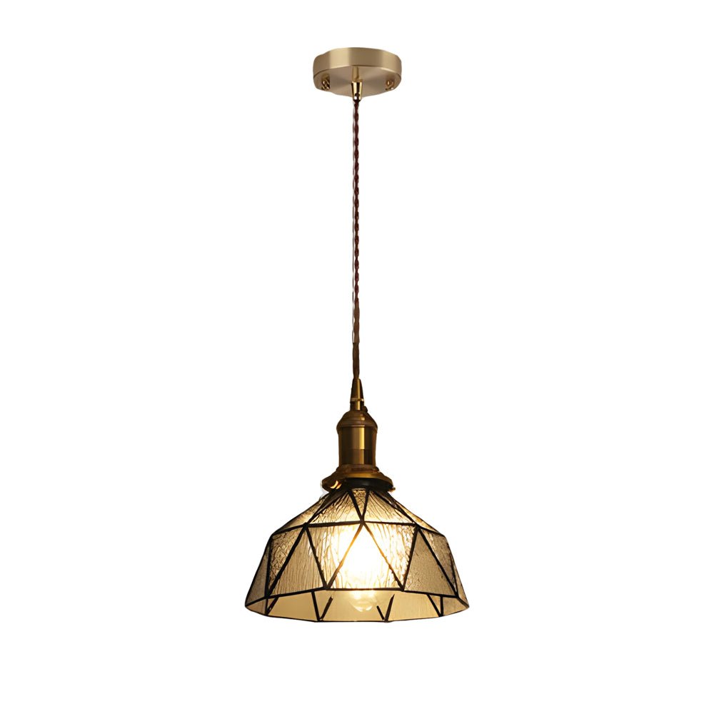 Elegant Vintage Stained Glass Pendant Light Fixture for Dining Room