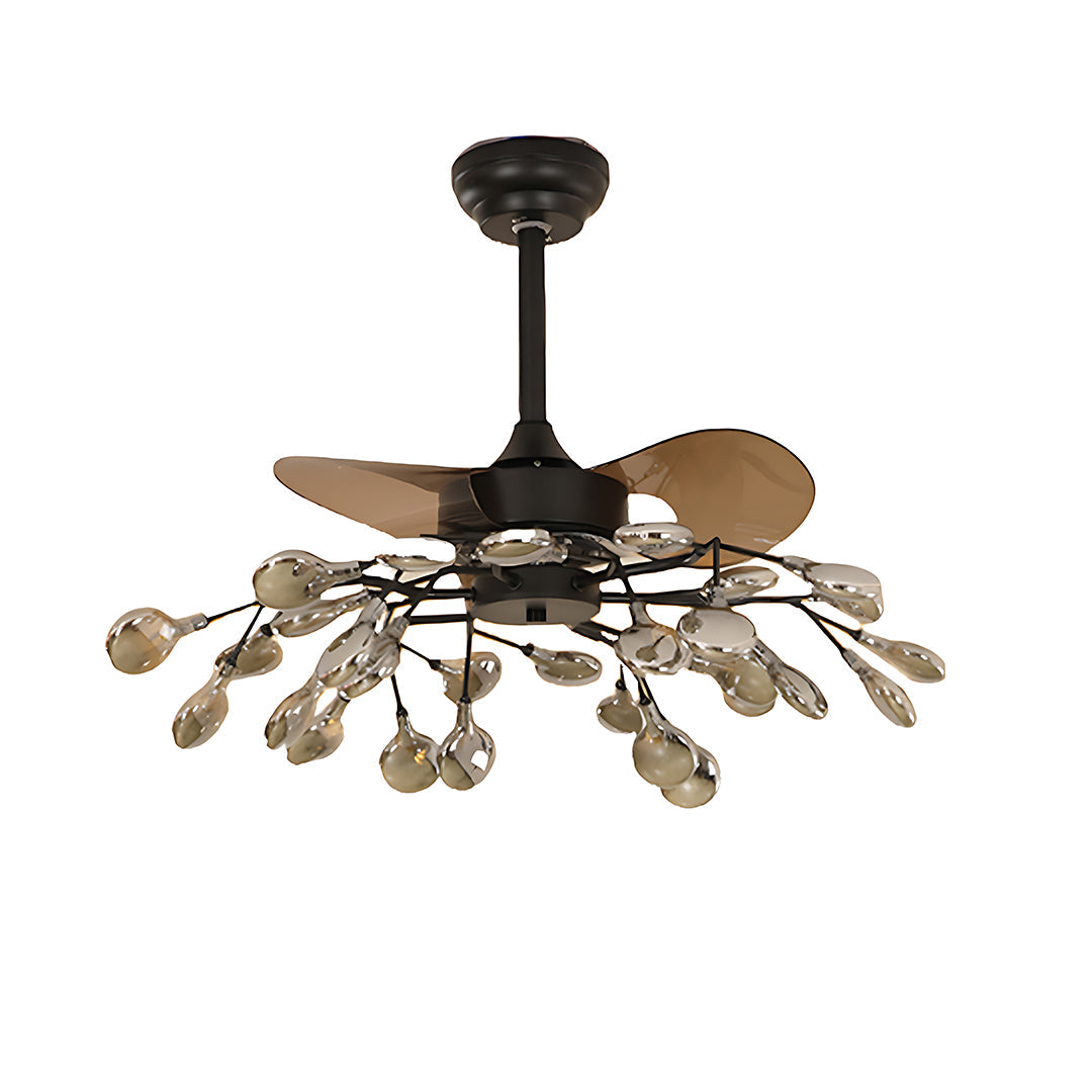 Minimalist Luxury White Ceiling Fan with Light for Living Room Decor