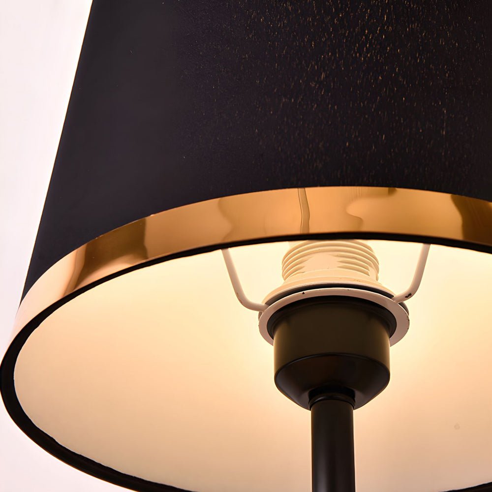 Modern Gold and White Fabric Table Lamp in Iron Base for Living Room
