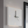 Modern Backlit Square Metal Wall Clock Lamp for Home Office Decor