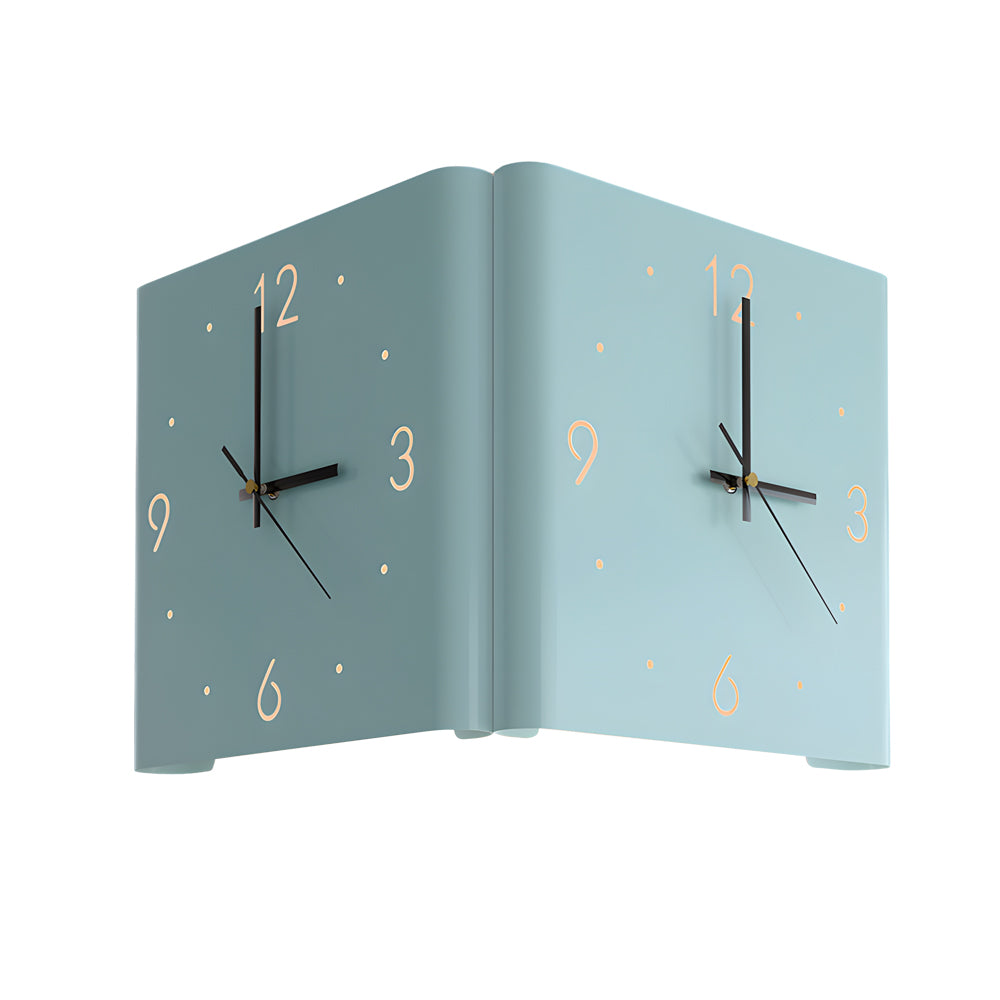 Modern Backlit Square Metal Wall Clock Lamp for Home Office Decor