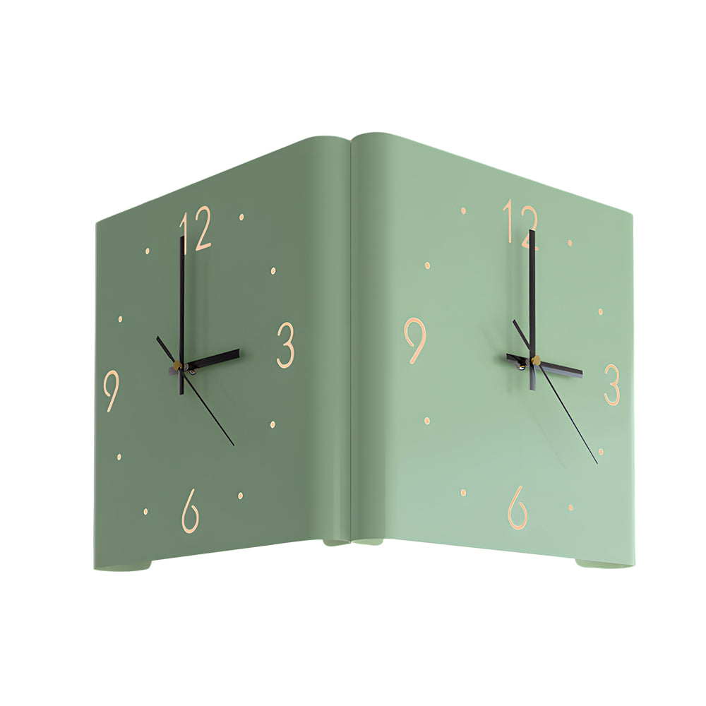 Modern Backlit Square Metal Wall Clock Lamp for Home Office Decor