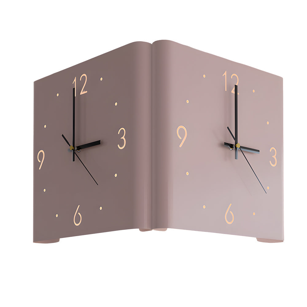 Modern Backlit Square Metal Wall Clock Lamp for Home Office Decor