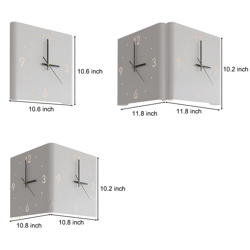 Modern Backlit Square Metal Wall Clock Lamp for Home Office Decor