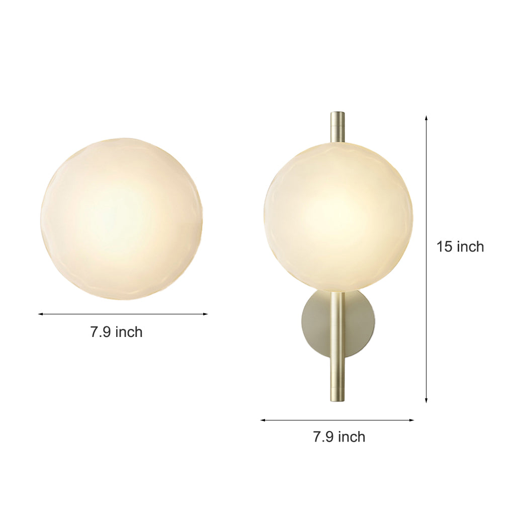 Modern White Glass Wall Lamp with Soft LED Diffused Light for Living Room