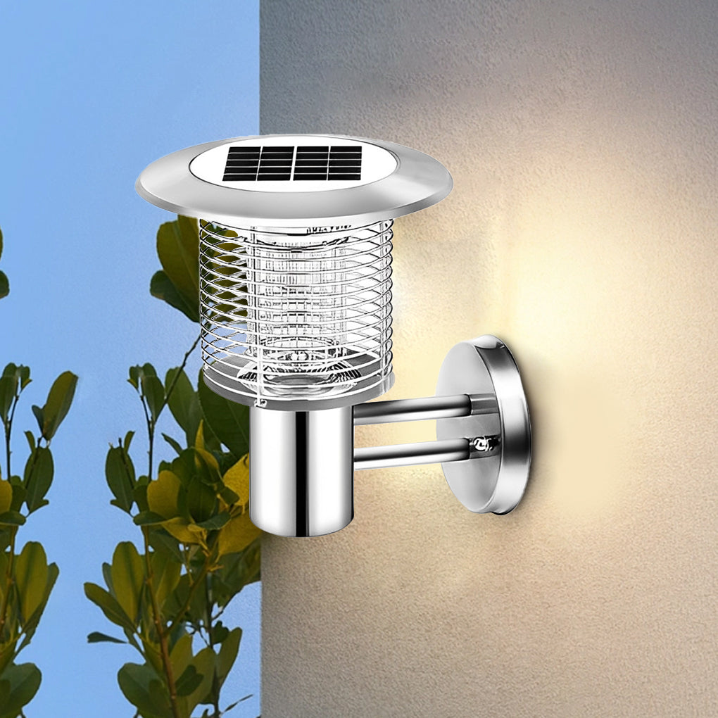 Purple Solar-Powered Bug Zapper Lamp for Outdoor Garden & Patio Use