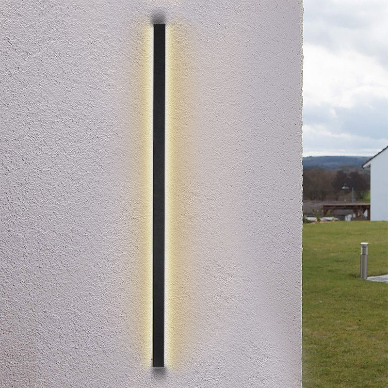 Modern Black LED Linear Wall Sconce for Outdoor Garden Lighting