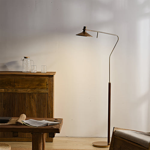 Adjustable Vintage Gold Industrial Floor Lamp for Living Room Decor