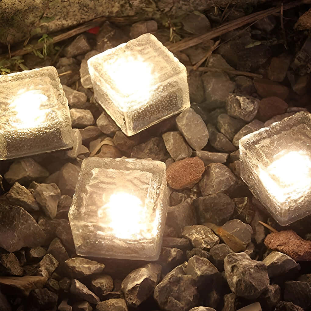 Smart Solar-Powered Outdoor Ice Cube LED Step Lights for Pathway Lighting