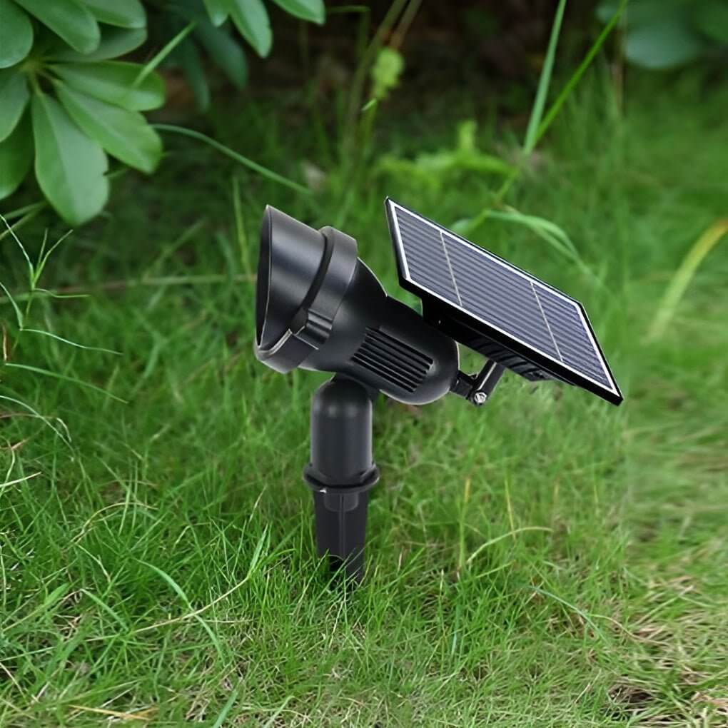 Adjustable Solar-Powered Outdoor Lawn Spotlights - Stylish Black Metal Design