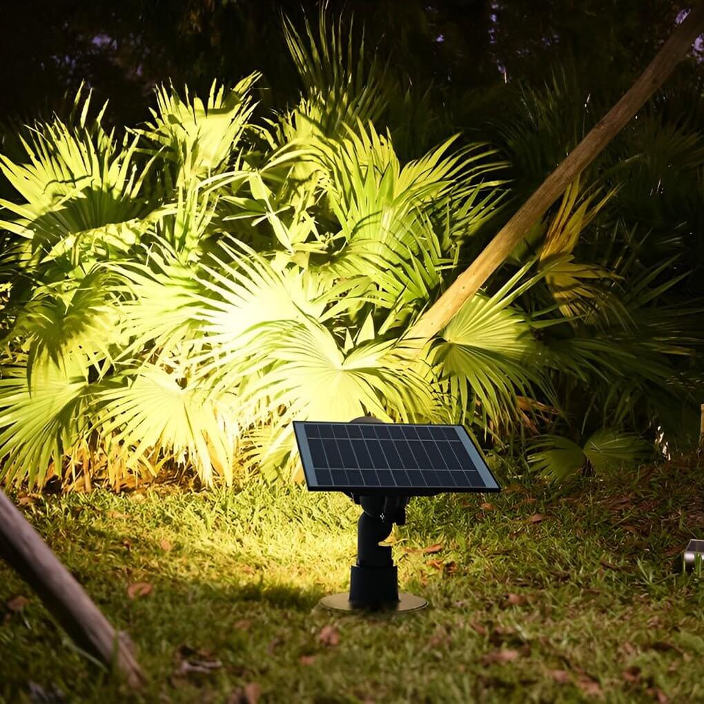 Adjustable Solar-Powered Outdoor Lawn Spotlights - Stylish Black Metal Design