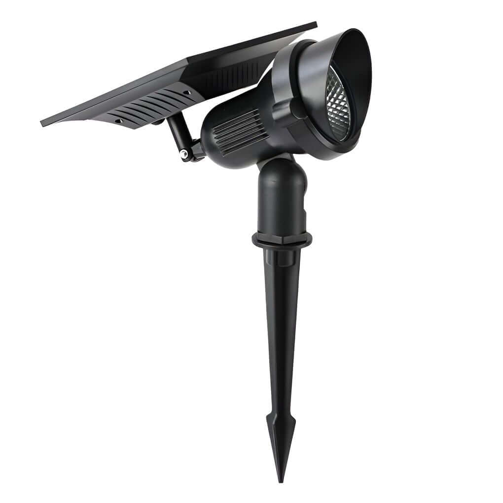 Adjustable Solar-Powered Outdoor Lawn Spotlights - Stylish Black Metal Design