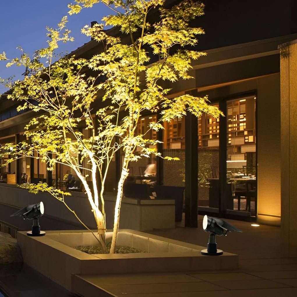 Adjustable Solar-Powered Outdoor Lawn Spotlights - Stylish Black Metal Design