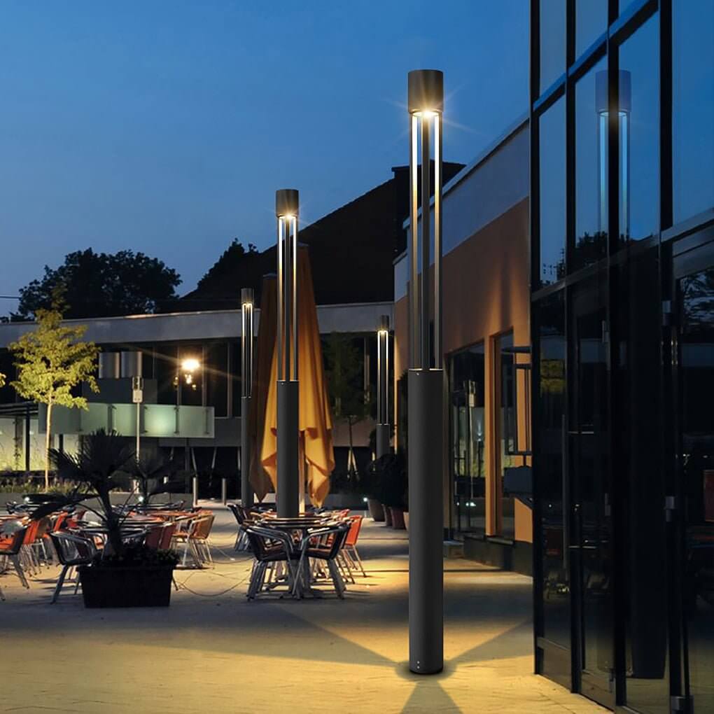 Modern Black LED Bollard Path Lights for Outdoor Landscape Lighting