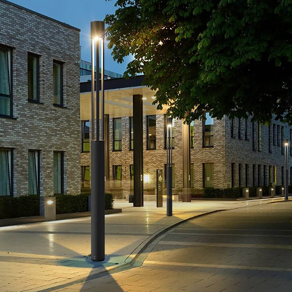 Modern Black LED Bollard Path Lights for Outdoor Landscape Lighting