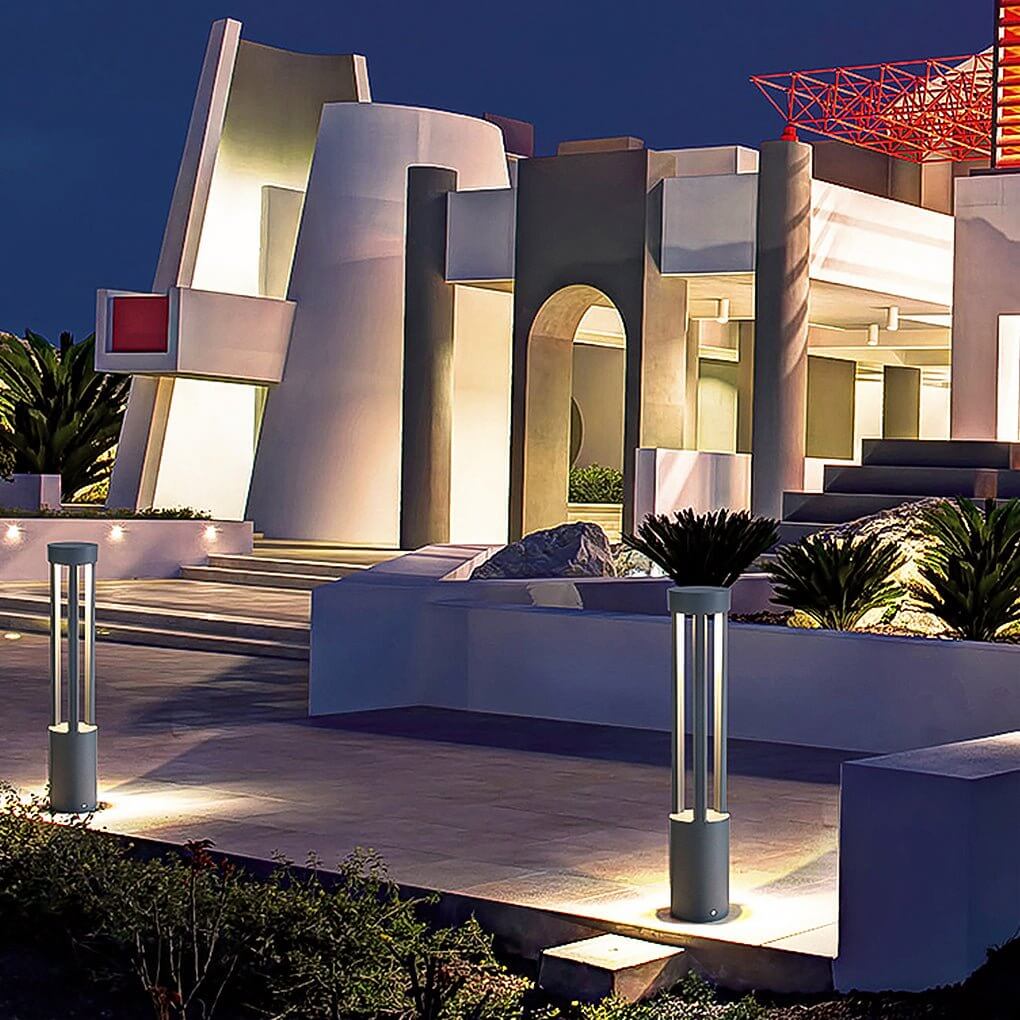 Modern Black LED Bollard Path Lights for Outdoor Landscape Lighting