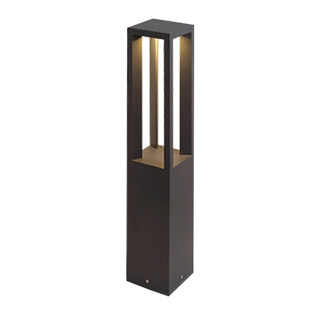 Modern Black LED Bollard Landscape Lights for Outdoor Pathway Illumination