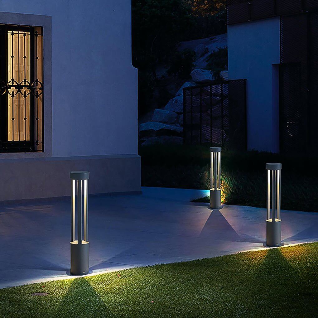 Modern Black LED Bollard Path Lights for Outdoor Landscape Lighting