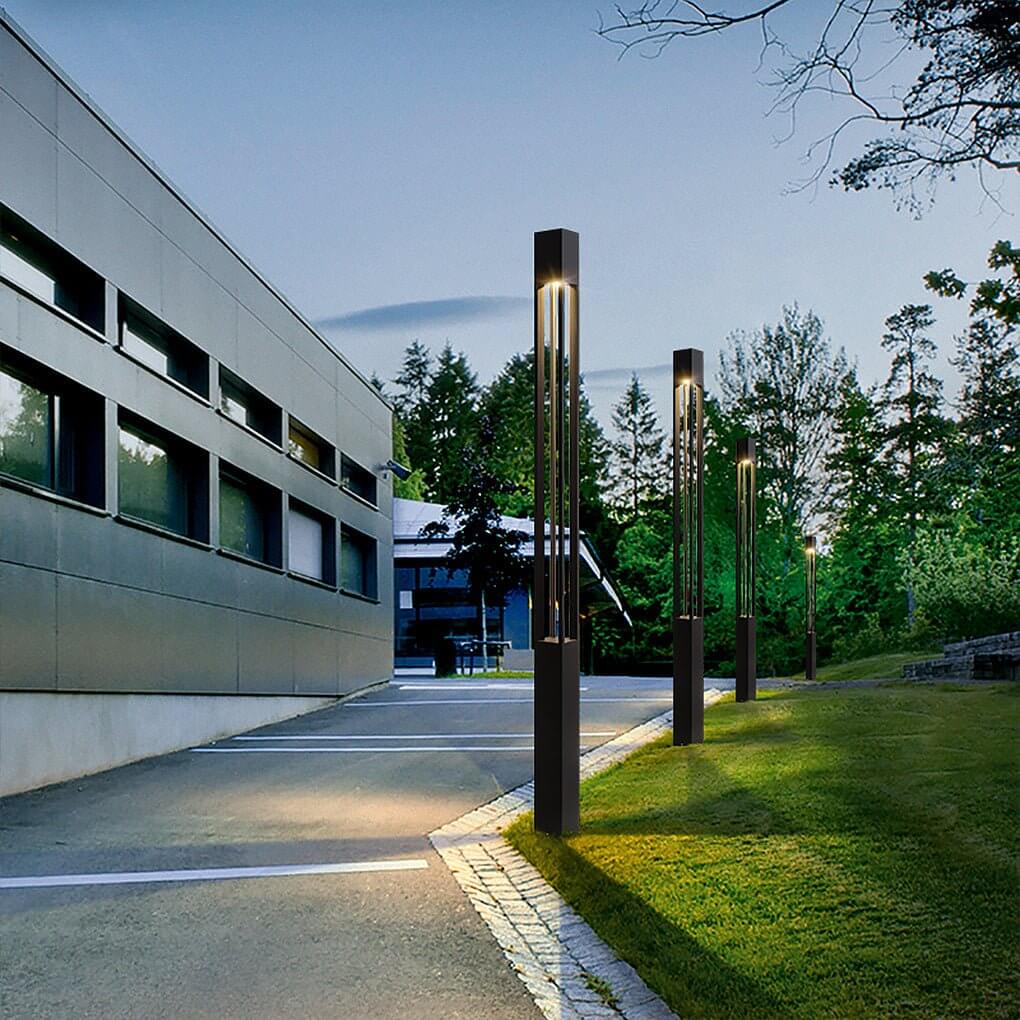 Modern Black LED Bollard Path Lights for Outdoor Landscape Lighting