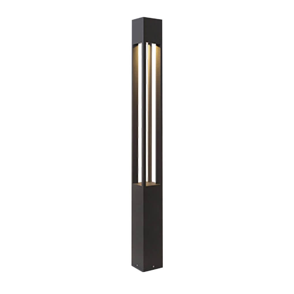 Modern Black LED Bollard Landscape Lights for Outdoor Pathway Illumination