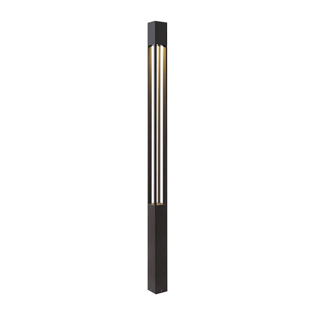 Modern Black LED Bollard Landscape Lights for Outdoor Pathway Illumination