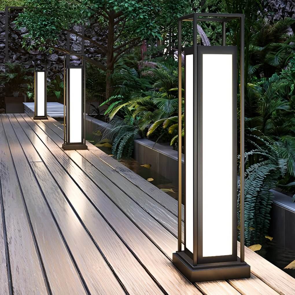 Modern Black LED Waterproof Landscape Bollard Lights for Outdoor Garden