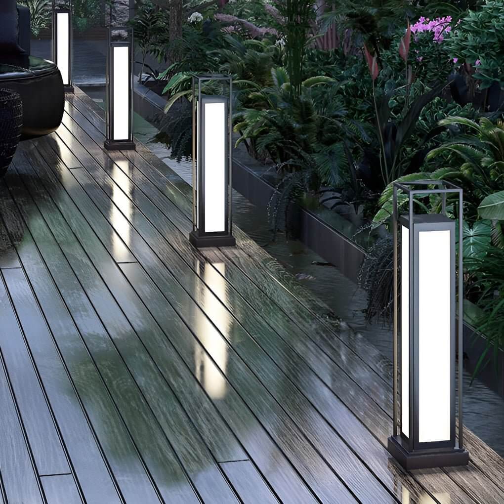 Modern Black LED Waterproof Landscape Bollard Lights for Outdoor Garden