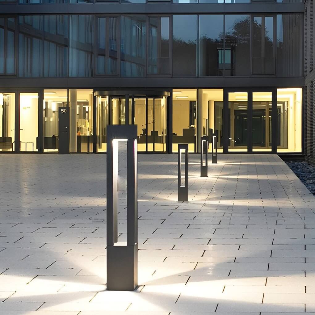 Modern Black Aluminum 7W LED Garden Bollard Lights for Outdoor Landscaping