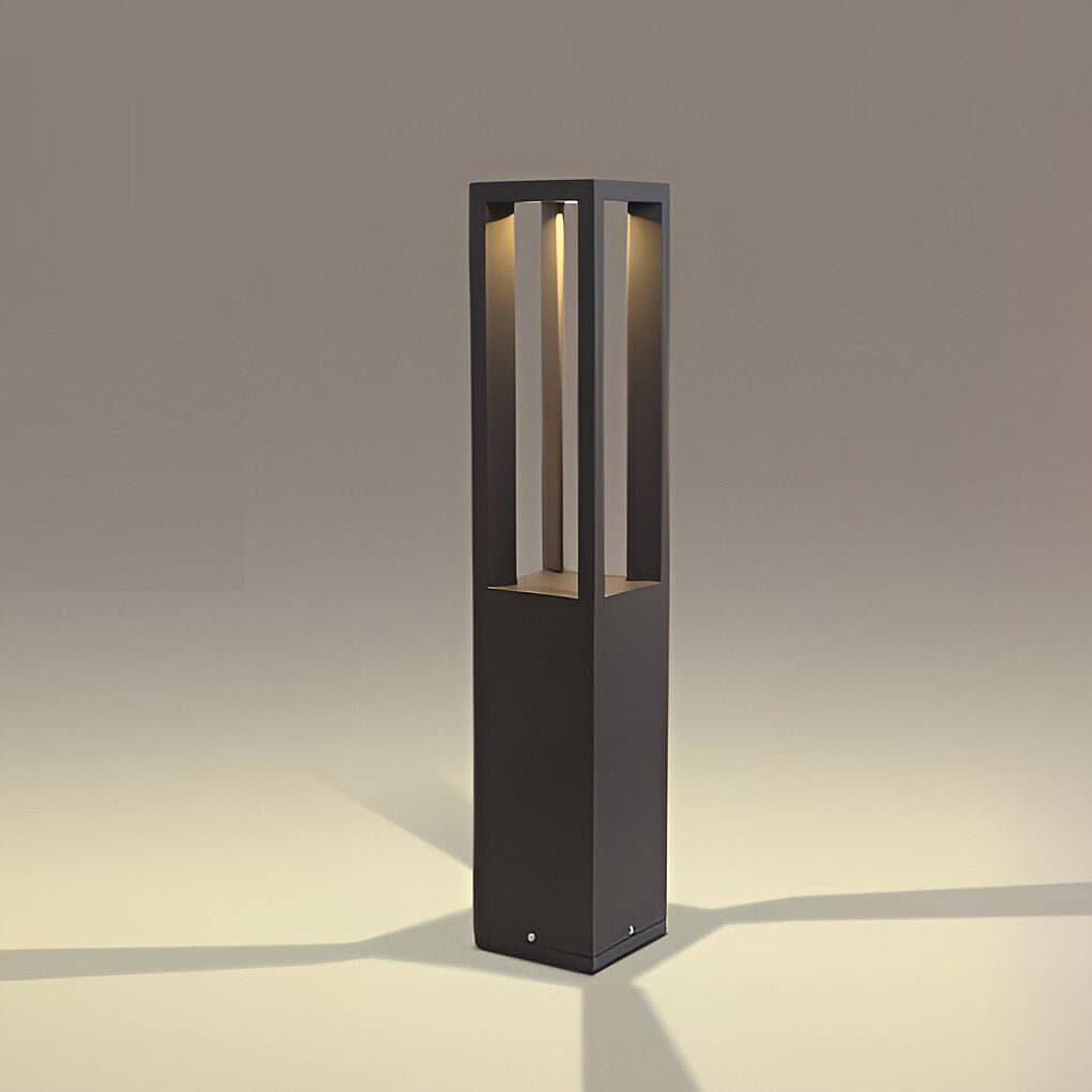 Stylish Black Aluminum LED Bollard Light for Outdoor Garden Pathways