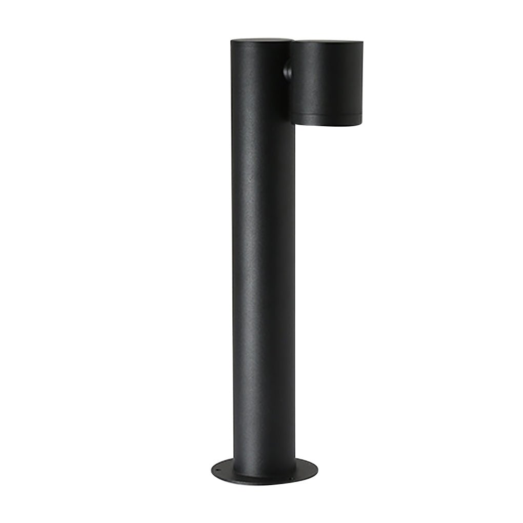 Rotatable Dual Head Black Outdoor Bollard Light for Lawn and Garden