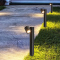 Rotatable Dual Head Black Outdoor Bollard Light for Lawn and Garden