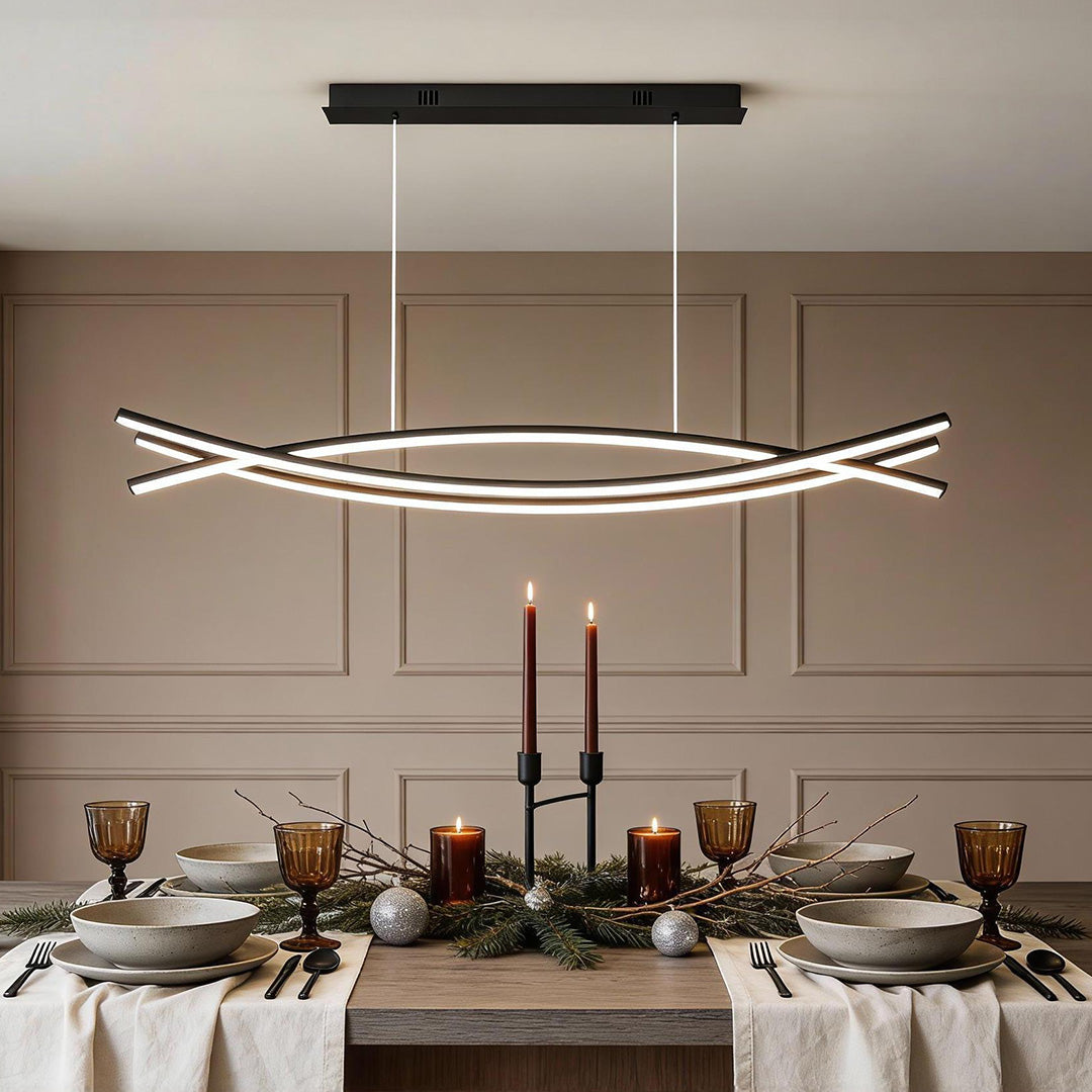 Contemporary Aluminum Wave LED Ceiling Light for Living Room or Hallway