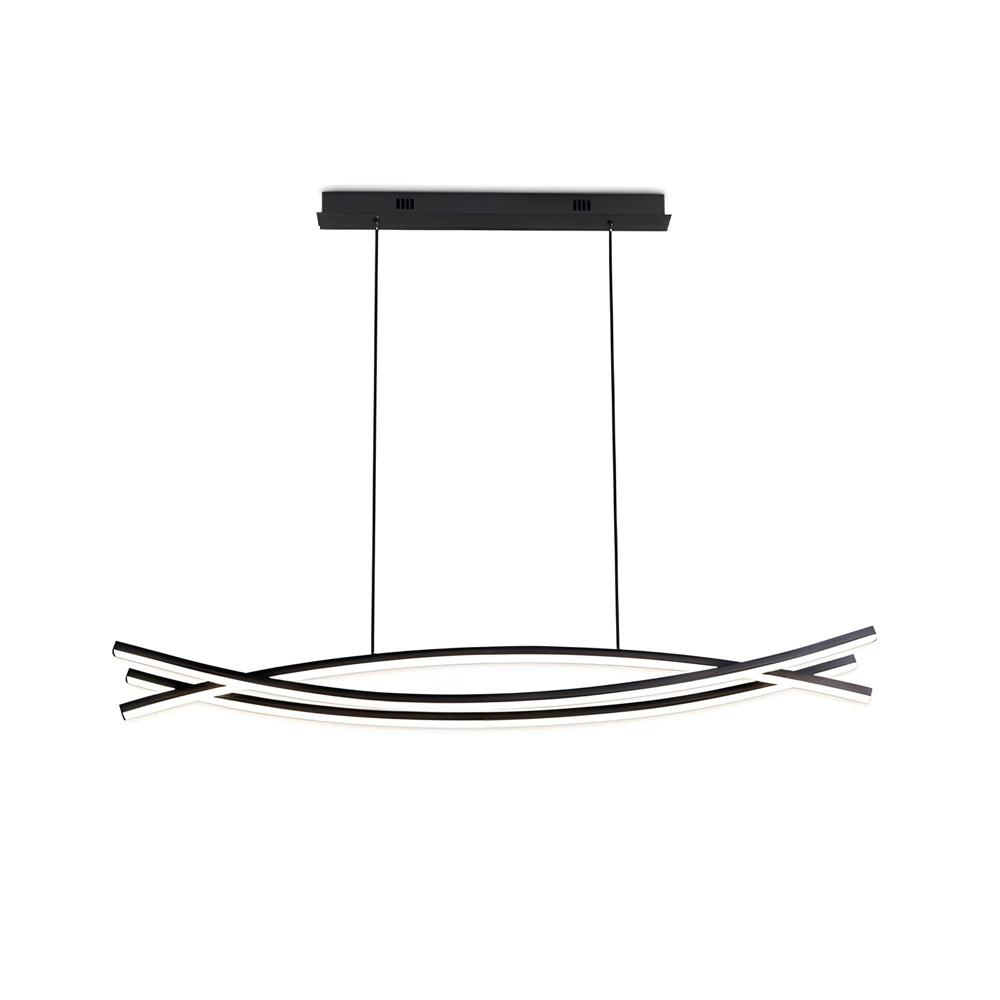 Contemporary Aluminum Wave LED Ceiling Light for Living Room or Hallway